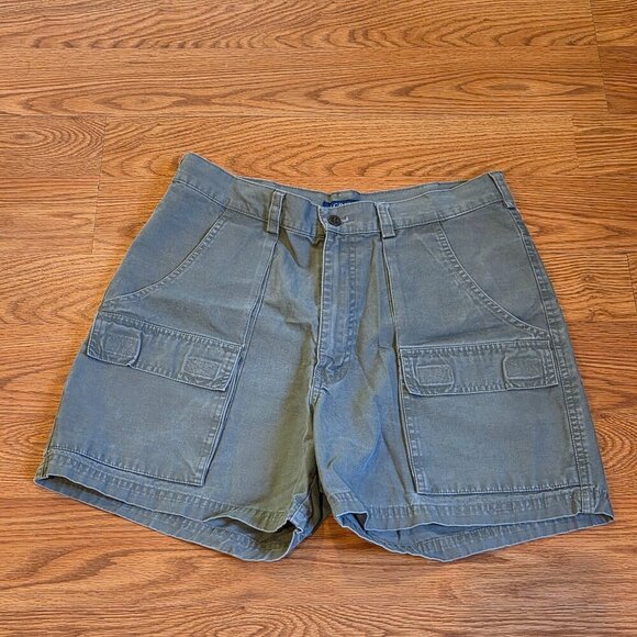 Women's Y2K J CREW Cargo Comfort Shorts Military Green Khaki Size 30 Summer Hike - Picture 1 of 13